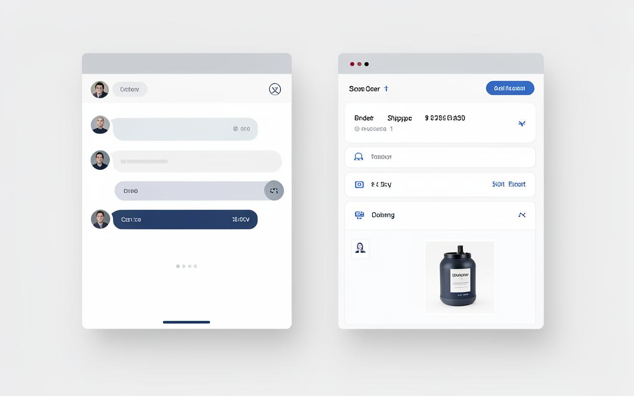 Buyer conversation with an order, shipping status and listing panel shown alongside it
